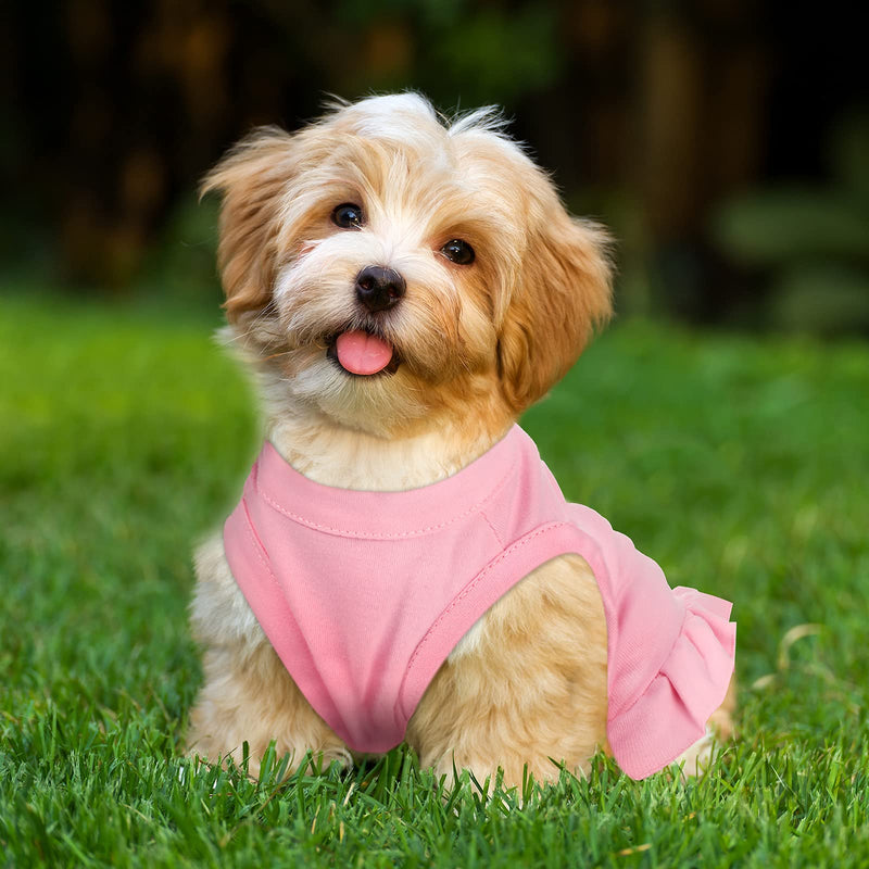 6 Pieces Dog Dresses Dog Shirt Skirt Dog Sleeveless Dress Breathable Pet Shirts with Ruffles Dog Sundress Dog Outfits for Dogs and Cats (XS Size) XS Size - PawsPlanet Australia