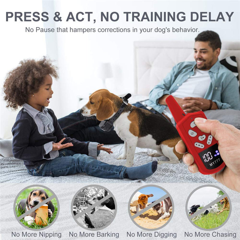 [Australia] - Training Collar for Dogs - Dog Training Collar with Remote 3 Correction Modes Beep, Vibration Waterproof Dog E Collar for Dogs Large,Medium,Small Rechargeable Training Collar Up to 1800ft Remote Range 