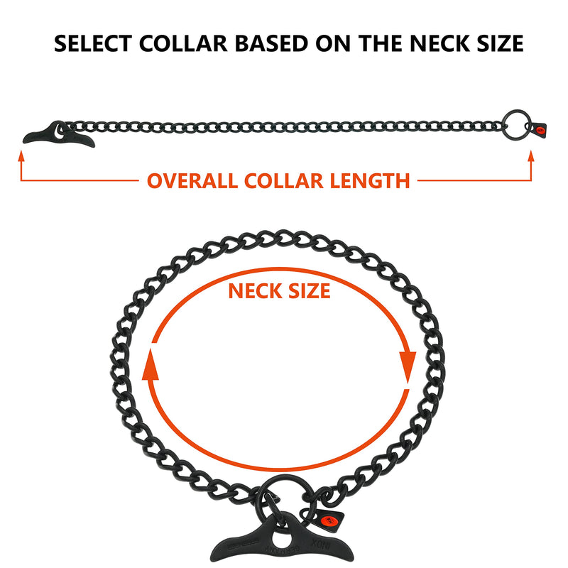 Herm Sprenger Black Stainless Steel Dog Training Collar with Toggle and Round Links Dog Chain for Small Medium Large Dogs Made in Germany (16in (Neck Size up to 14in)) 16in (neck size up to 14in) - PawsPlanet Australia