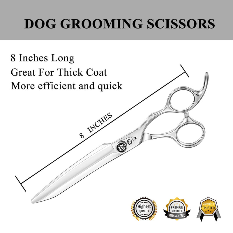 DRAGON RIOT 8.0" Professional Dog Grooming Scissors Pet Straight Cutting Shear Japanese Stainless Steel Razor Sharp Dog Scissors Hand Made D-8.0 inch cut shear - PawsPlanet Australia