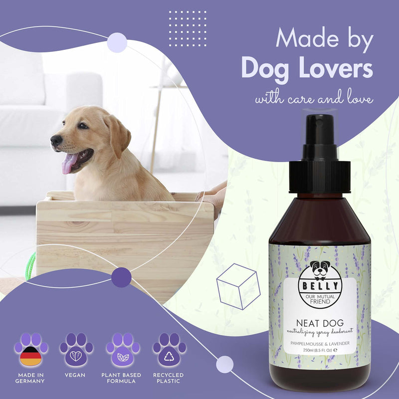 Belly Dog Deodoriser Spray - Natural Dog Perfume Spray and Dog Cologne Spray - Dog Spray For Smelly Dogs - Grooming Products For Dogs, Dog Deodorant Spray, Puppy Spray, Puppy Perfume Spray, 250 ml - PawsPlanet Australia