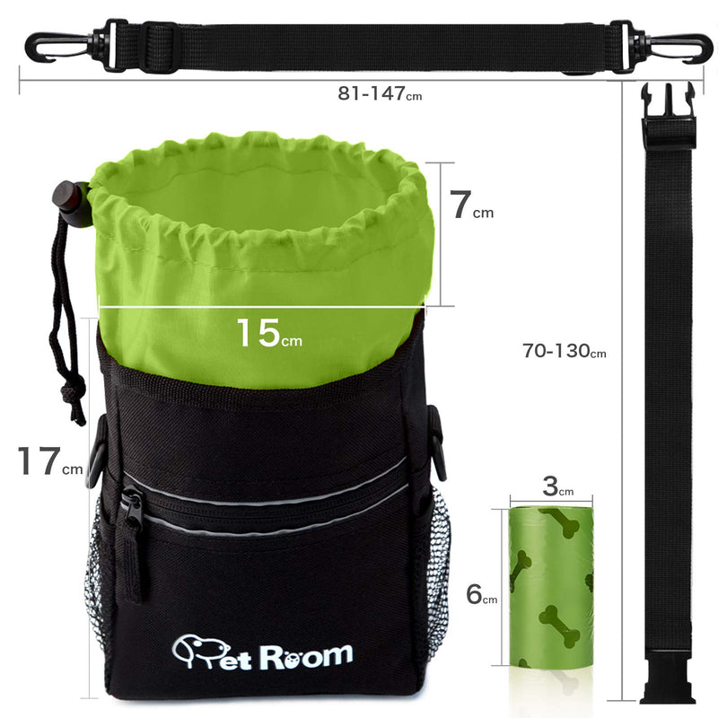 Pet Room Dog Treat Pouch Bag with Poop Bag Holder, Dog Walking Bag with Adjustable Belt and Shoulder Strap, Dog Training Aid, Collapsible Silicone Dog Water Bowl and 2 Extra Dog Waste Bags - PawsPlanet Australia