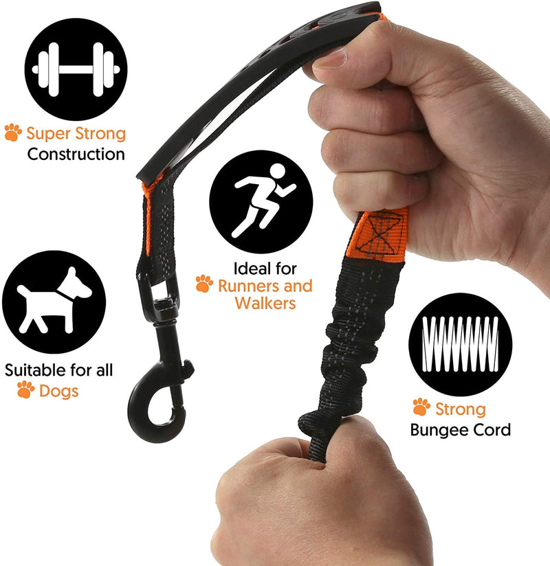 Ezee Paws No Pull Dog Lead, Strong Anti Pull Bungee Dog Leash, Padded Handle, D-ring for Dog Accessories, Reflective Stitching and Traffic Handle - PawsPlanet Australia