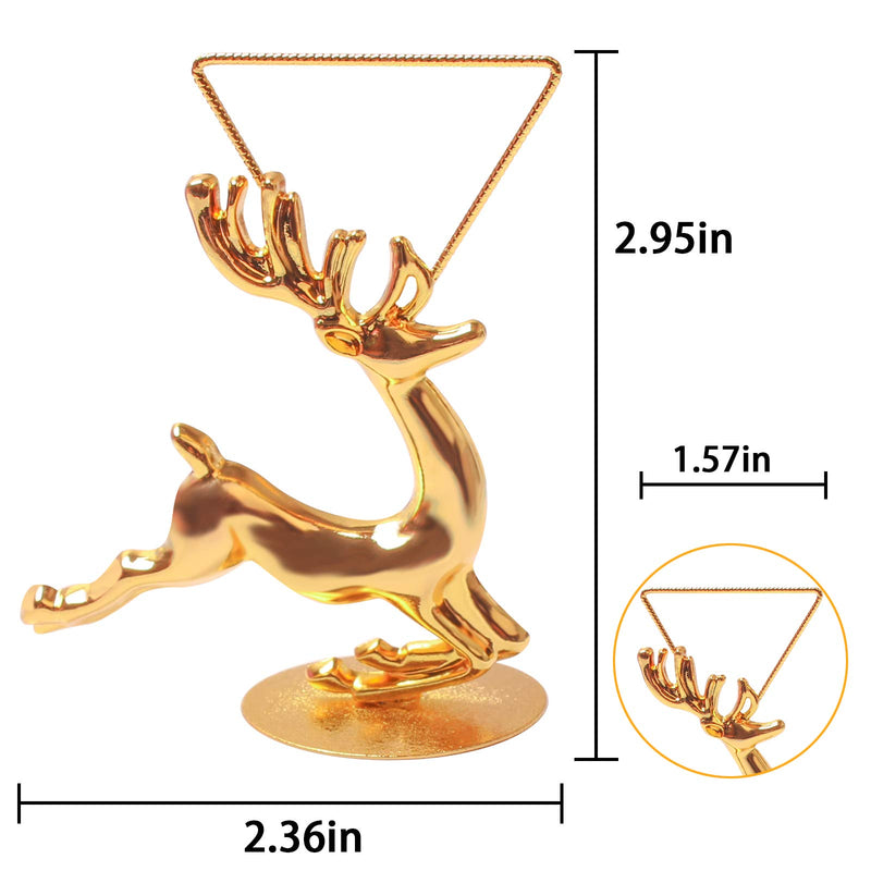 Halatool 6 Pack Novelty Christmas Photo Holder- Gold Deer Photo Holder Card with Metal Base for Christmas Party Wedding Home Bar Decoration or Table Number Name Sign - PawsPlanet Australia