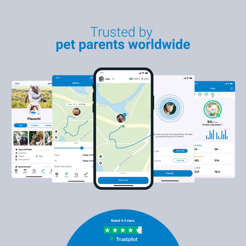 Tractive GPS CAT 4 (2022). Cat tracker. Follow every step in real-time. Unlimited Range. Activity Monitoring (w/ midnight blue collar attachment) - PawsPlanet Australia