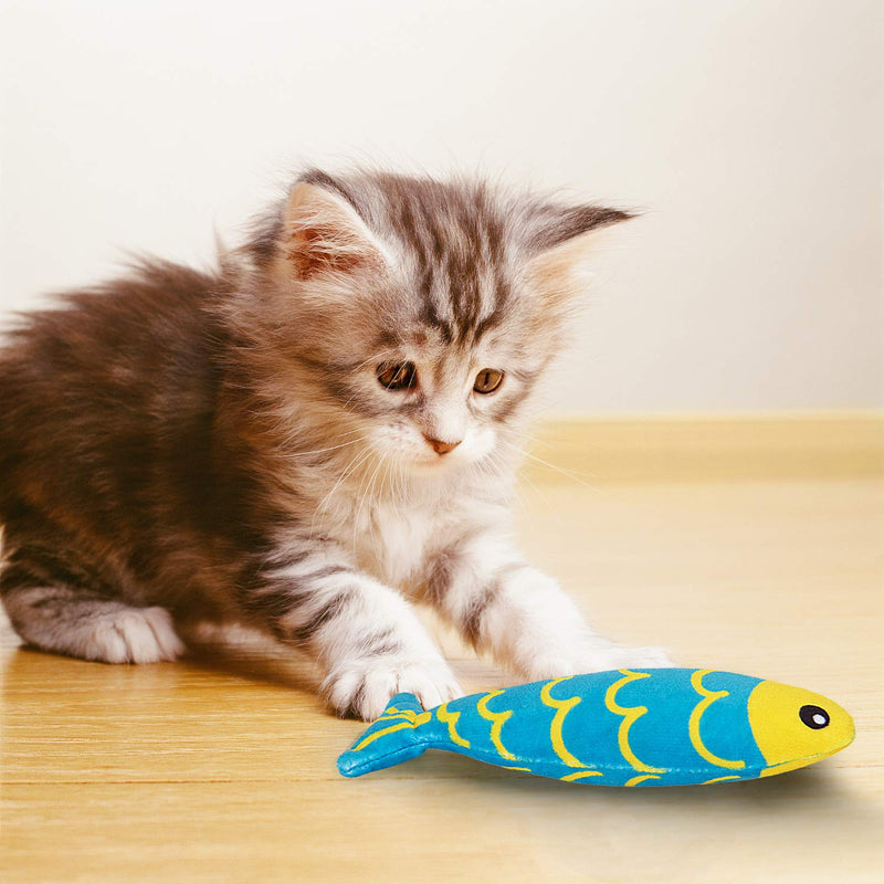 [Australia] - AWOOF Catnip Toys for Indoor Cats, Natural Catnip Cat Toys Kitten Toys - 8 PCS Fish Cat Toys Set for Boredom 