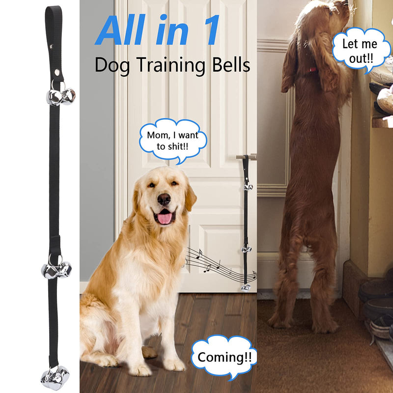 AUOIKK Dog Doorbells, Premium Dog Potty Training Bells and Puppy Training Clicker Adjustable 7 Extra Large Loud Dog Bells Door Knob Training for Housetraining S2 - PawsPlanet Australia