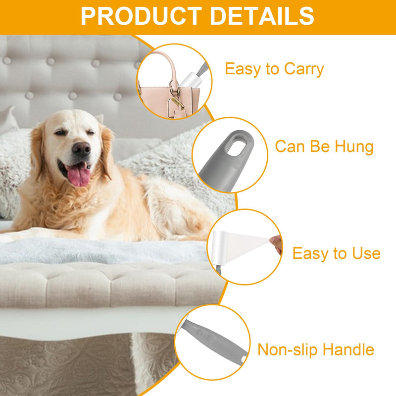 Lint Roller, 10 Rolls Extra Sticky Lint Roller, Pet Hair Remover Extra Sticky Lint Roller with 2 Dispensers for Pet Hair Clothes Sofa Bed Cat Hair Dog Hair (60 Sheets/Rolls) - PawsPlanet Australia