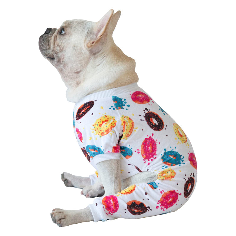 CuteBone Dog Pajamas Cat Pajamas Dog Apparel Dog Jumpsuit Pet Clothes Pjs X-Small Donut - PawsPlanet Australia