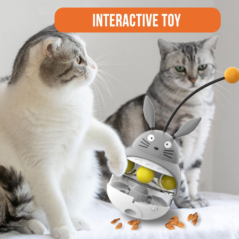 Interactive Cat Feeder Toy, Cat Treat Dispenser Toy, Cat Exercise Toys, Cat Feeding Toy, Cat Food Toy Dispenser, Car Indoors Toy - Mouse Shaped with Food Dispensing and Sounding Bell - PawsPlanet Australia