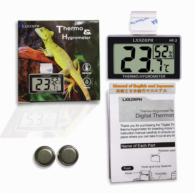 LXSZRPH Reptile Thermometer Hygrometer HD LCD Reptile Tank Digital Thermometer with Hook Temperature Humidity Meter Gauge for Reptile Tanks, Terrariums, Vivarium (1pack) 1pack - PawsPlanet Australia