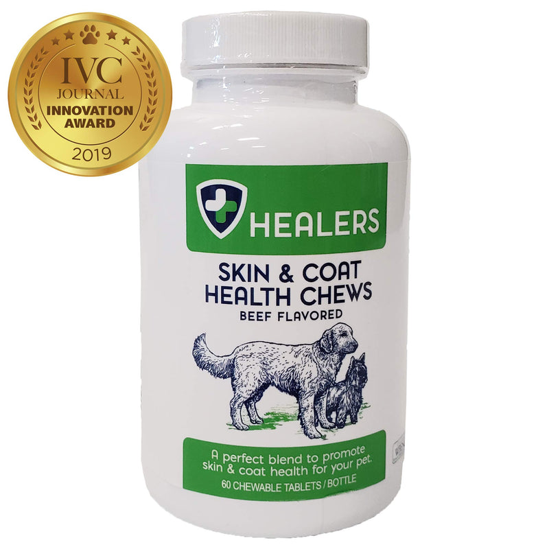 Healers Skin and Coat Health Support Chews for Pets, 60 Chewable Tablets - PawsPlanet Australia