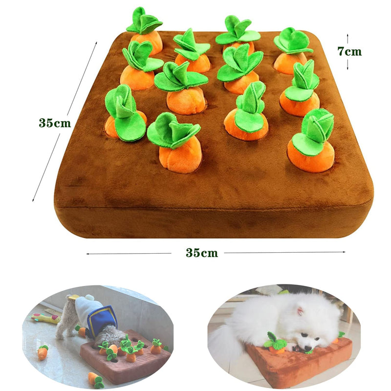 Celawork Intelligence Toy for Dog Interactive Toy Plush Carrot Sniffing Carpet Dog Toy Intelligence Sniffing Carpet Dogs Vegetable Plush Toy for Dog No Squaker - PawsPlanet Australia