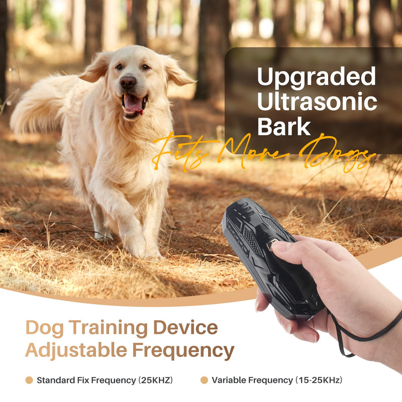 Queenmew Anti Barking Device, Ultrasonic Handheld Dog Deterrent Devices, Pet Gentle Device with 16.4ft Range, Rechargeable Stop Safe & Humane Indoor Outdoor, Black - PawsPlanet Australia