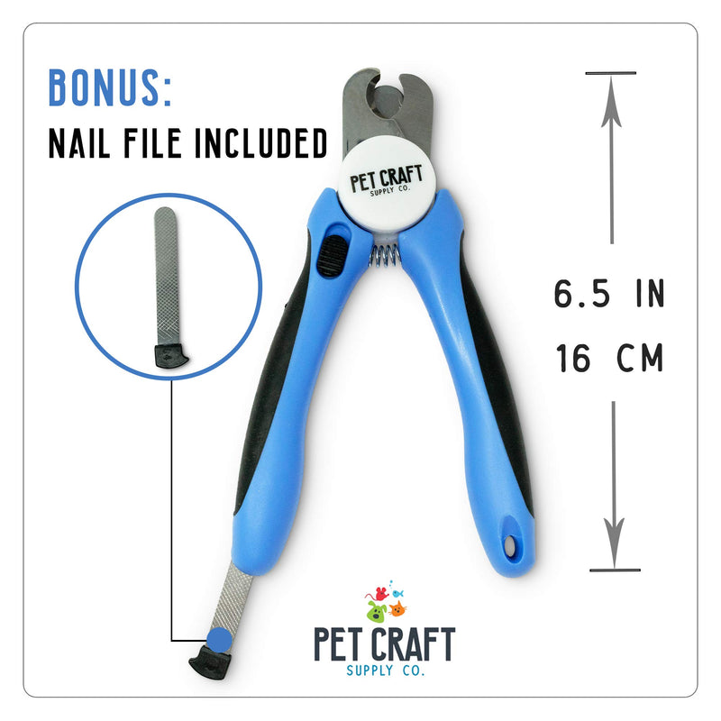 Pet Craft Supply Dog & Cat Pets Nail Clippers and Trimmers - with Safety Guard to Avoid Over Cutting, Bonus Nail File - Essential Puppies Supplies Grooming Kit - PawsPlanet Australia