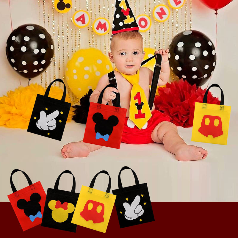 20 Pcs Non-woven Mickey Minnie Mouse Party Candy Treat Bags,Reusable Party Supplies, Mouse Favor Bags for Mouse Theme Party Decorations, Baby Birthday, Baby Shower - PawsPlanet Australia