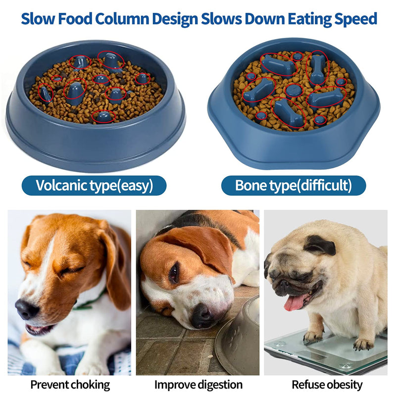 Slow Feeder Dog Bowl - Slow Eating Dog Bowl - Dog Bowls to Slow Down Eating - Pet Bloat Stop Interactive Puzzle Dog & Cat Bowl Pet Fun Feeder by Pewwt (Blue) blue - PawsPlanet Australia