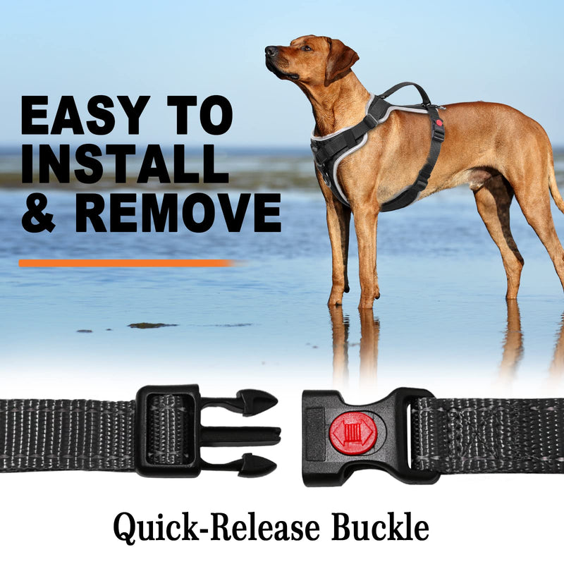 No Pull Dog Harness, No Choke Dog Vest with A Free Heavy Duty 5ft Dog Leash, Adjustable Reflective Dog Vest Harness with 2 Metal D Ring and Easy Control Handle, (Breathable Dog Harness+Dog Leash) Black XS(Chest:13.4''-18.1'' Neck:16.5''-19.7'') - PawsPlanet Australia