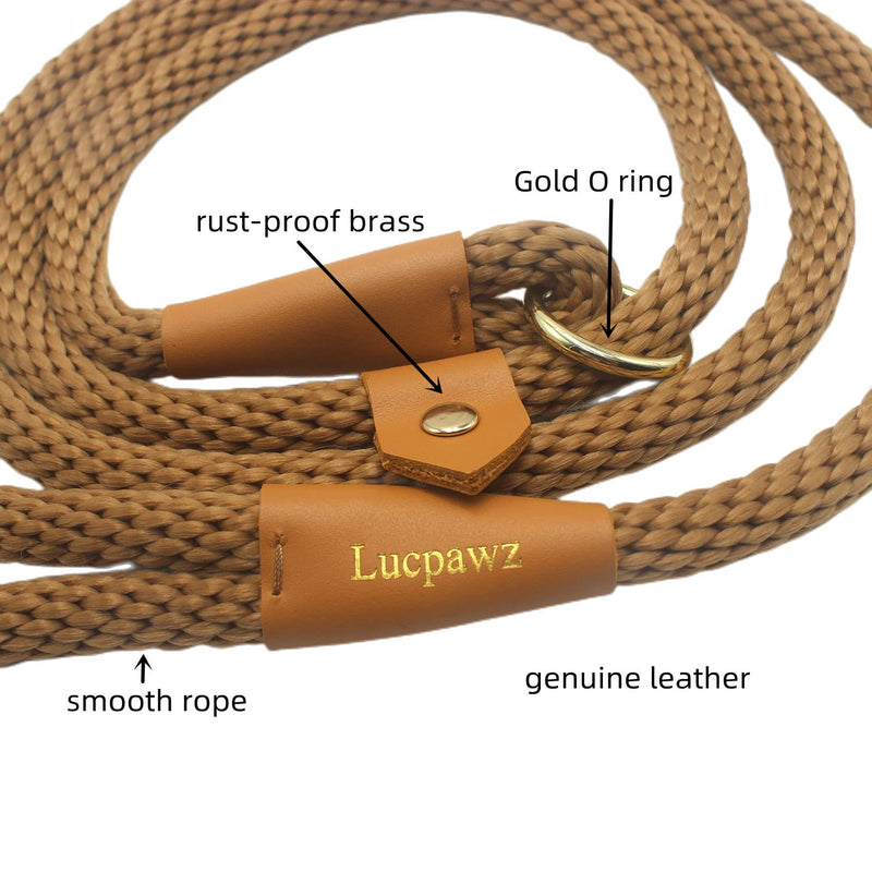 Lucpawz Pet Slip Lead Dog Leash, Easy to Use Braided Rope Slip Leash 6FT, Dog Lead and Collar Combo for All Breeds 6ft*12mm Airy Blue - PawsPlanet Australia