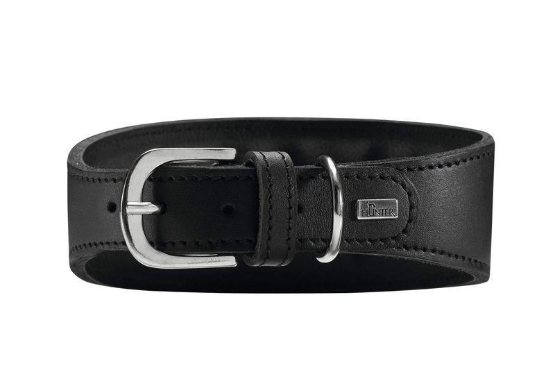 HUNTER Super Soft Leather Padded Greyhound Collar 47 (S-M) Black 47 (S-M) - PawsPlanet Australia