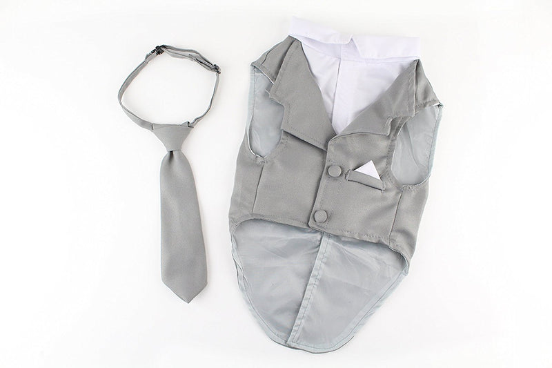 Midlee Dog Tuxedo Wedding Suit- Gray Top Hat & Leash XX-Large - PawsPlanet Australia