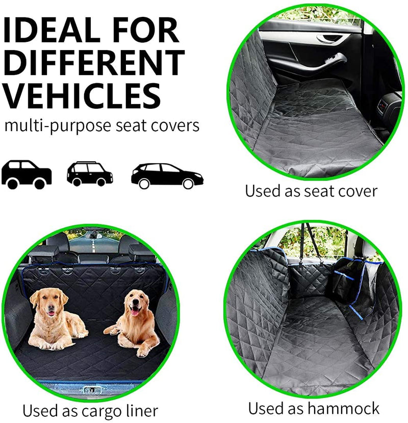 SUPSOO Dog Seat Cover for Back Seat Waterproof Durable Anti-Scratch Nonslip Pet Protection Dog Travel Hammock with Mesh Window and Side Flaps for Cars Trucks SUV - PawsPlanet Australia