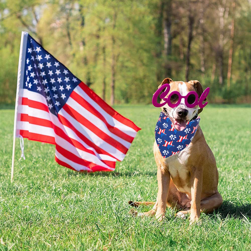 American Flag Dog Bandanas Triangle Dog Scarf Patriotic 4th of July Dog Bandana for Small Medium Large Dogs Pets (Red & Blue) Red & Blue - PawsPlanet Australia