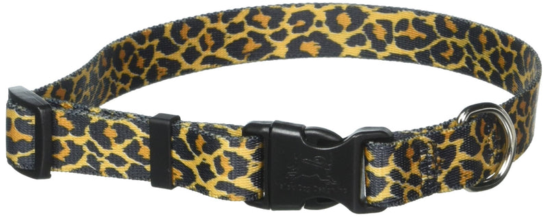 [Australia] - Yellow Dog Design Leopard Skin Dog Collar Fits Neck 14 to 20"/4" Wide, Medium 3/4" Wide 