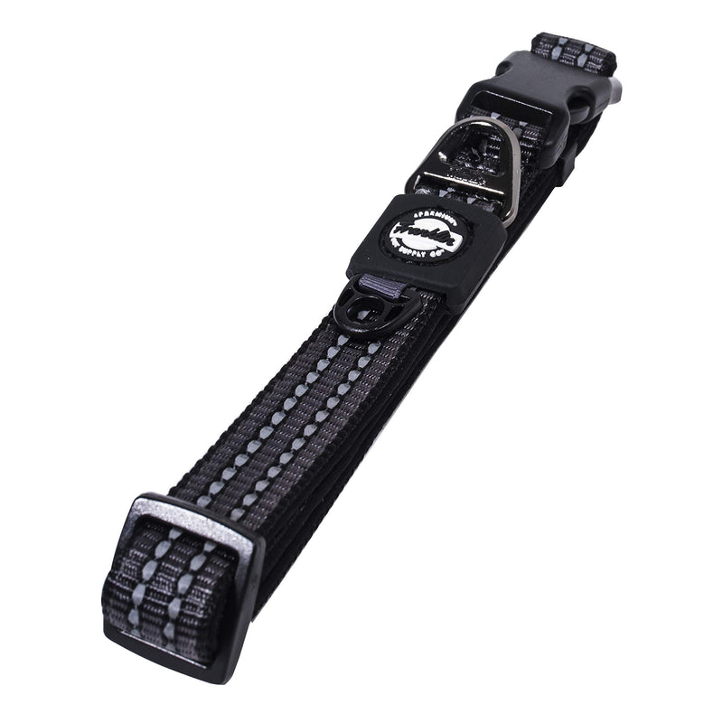 [Australia] - Franklin Pet Supply Nylon Dog Collar – Reflective – Comfort Fit – Neoprene – Adjustable Black Small 