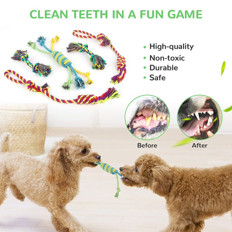 Dog Squeaky Toys for Small Dogs, 12 Pack Puppy Toys for Teething Cute Small Dog Toys Stuffed Plush Dog Toy Bundle Natural Cotton Puppy Rope Toy Dog Chew Toys for Puppies Pet Toys for Dogs - PawsPlanet Australia