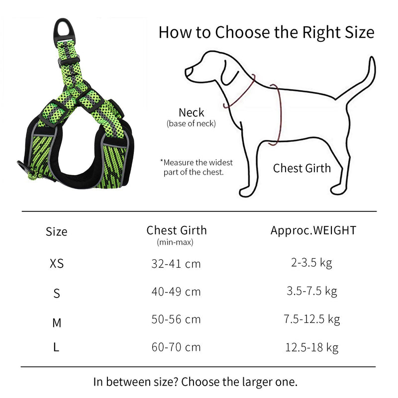 SNUNGPHIR Dog Harness Breathable Reflective Dog Harness No Pull Adjustable Pet Vest Harness and Leash Set Comfortable Easy Control Outdoor Walking Training Pet Vest-M M - PawsPlanet Australia