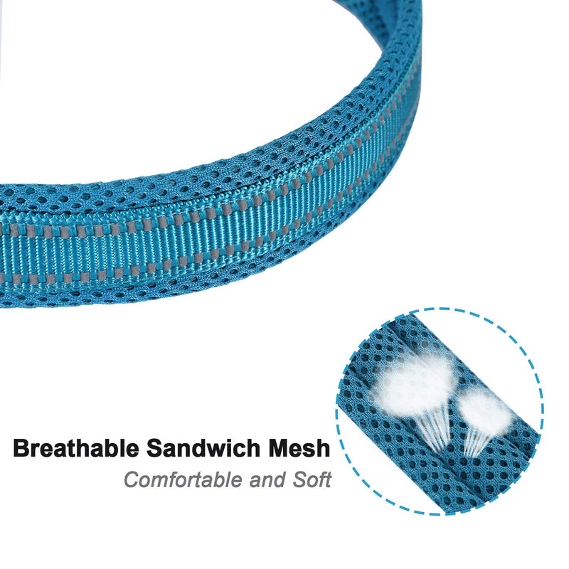 Kaka mall Pet Safety Collar Padded Mesh Soft 3M Reflective Adjustable Breathable for Puppy Extra Small Dogs Cats (XS, Blue) XS: Length 30-35 CM/11.8-13.8 Inch - PawsPlanet Australia