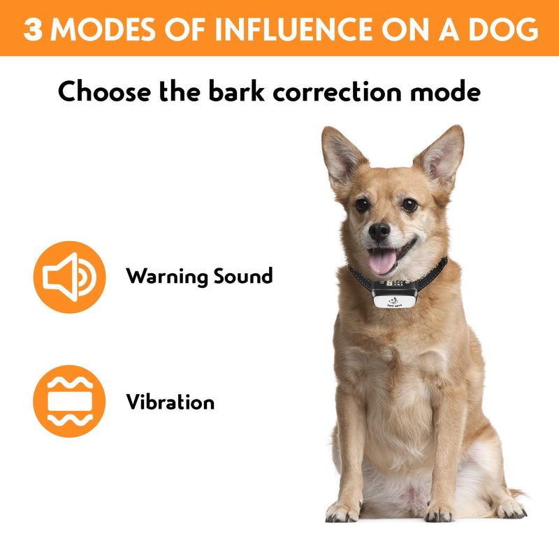 [Australia] - RUFF BOYZ Dog Bark Collar-Humane and Effective Anti Bark for Large Dogs Small Dogs and Medium Dogs- Rechargeable Bark Collar with Sound Warning and Vibration Bark Control Collar 7-120 LBS White 