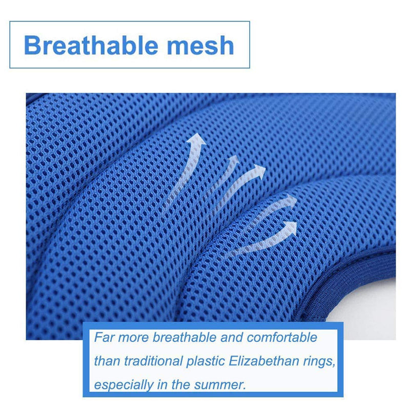 HanryDong Dog Breathable Mesh Recovery Elizabethan Collar, Cat Soft Comfy Adjustable E-Collar, Double Side Blue Green Quicker Healing Pet Cone, Soft Edges,Anti-Bite/Lick for Cat, Dog, Rabbit. Size 4 Size4 (11.02-12.20in,for cats and small dogs) - PawsPlanet Australia