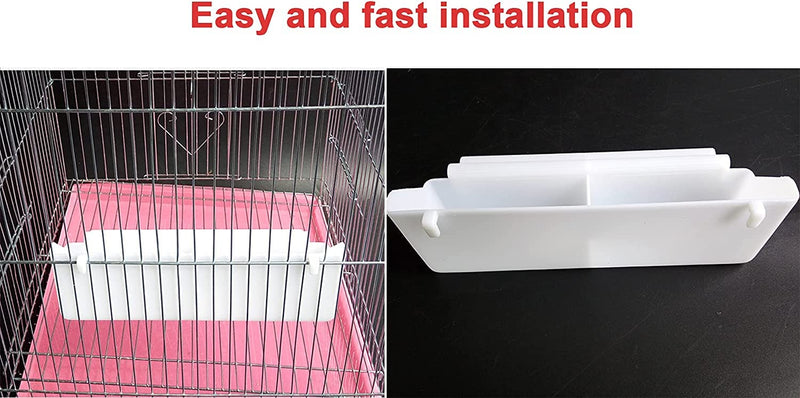 HIKATOP 2 pcs Bird Feeder, Pigeon Bird Cage Accessories, Pet Bird Waterer Double Plastic Seed Water Feeder Cups Standing Frame Plastic Food Feeder Device (Bird Cage Bowl With2 Bird Spoons) - PawsPlanet Australia