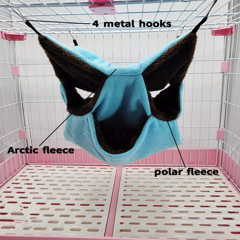 3 Tier Guinea Small Pig Hamster Hanging Hammock and Warm Bed,Animals Pet Cage Hammock Accessories Bedding for Chinchilla Parrot Hamster Rat Playing Sleeping (Blue) Blue - PawsPlanet Australia