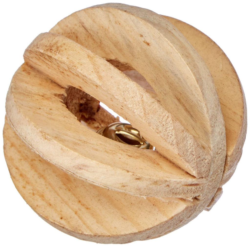 Trixie 6187 slatted wooden ball with clamp, ø 6 cm - PawsPlanet Australia