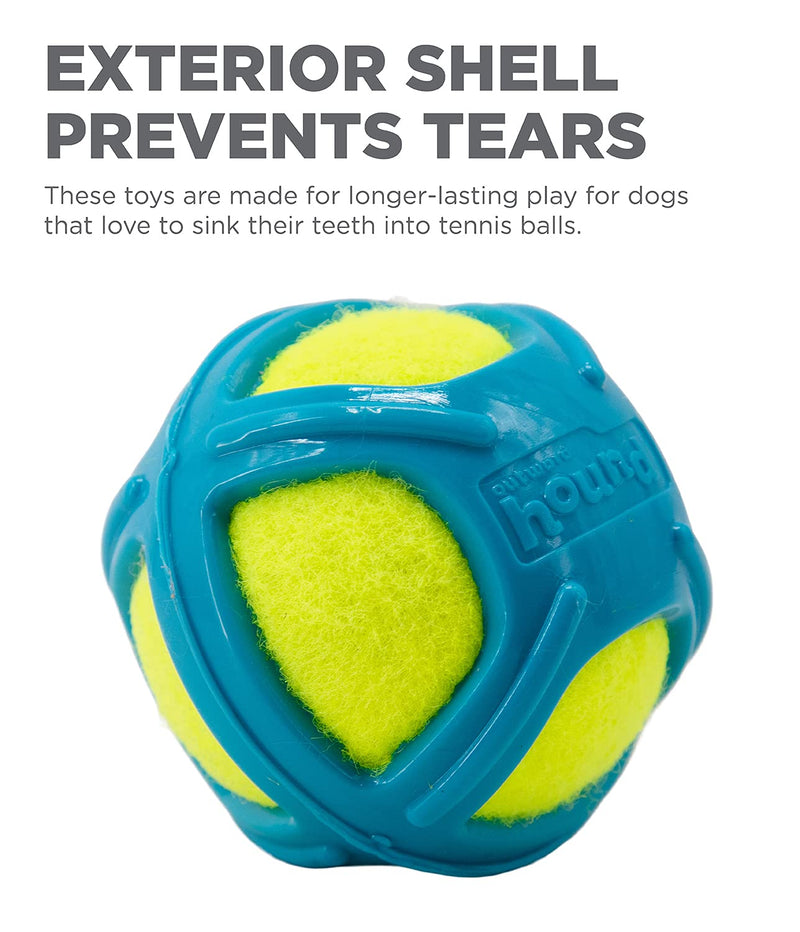 Outward Hound Squeaker Ballz, Tennis Ballz, Tennis Max Balls, Tennis Maze Craze - Squeaking and Fetching Tennis Ball Dog Toys Medium Tennis Max Ball Blue - PawsPlanet Australia