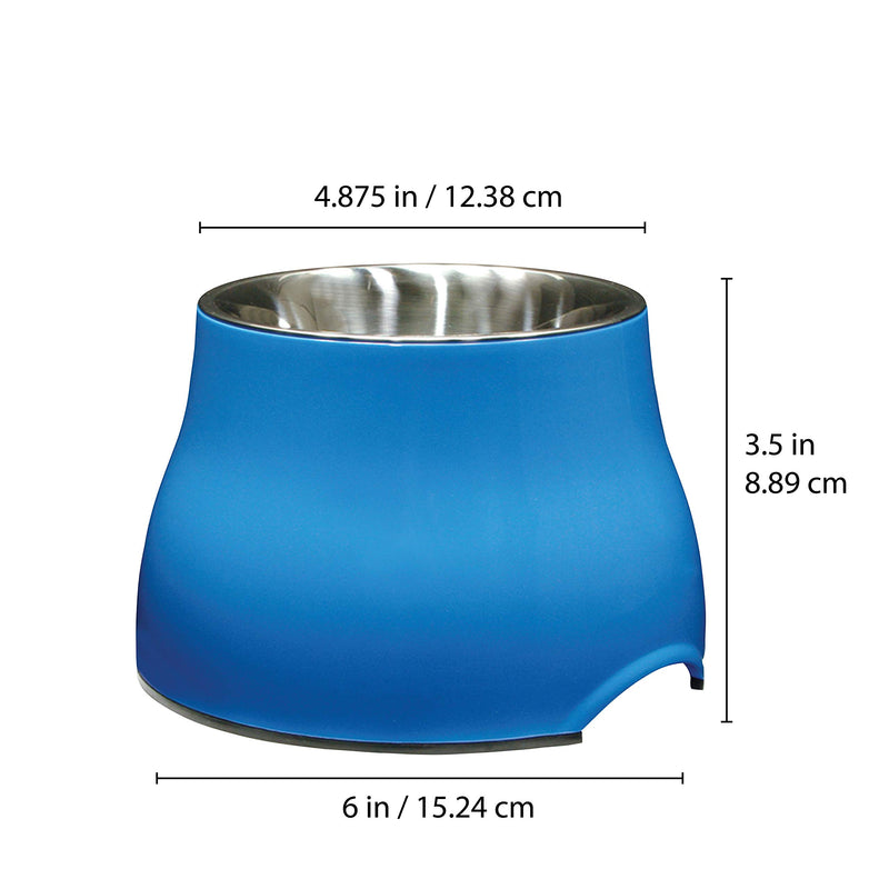 [Australia] - Dogit Elevated Dog Bowl, Stainless Steel Food and Water Dish for Large Dogs, Small, Blue 