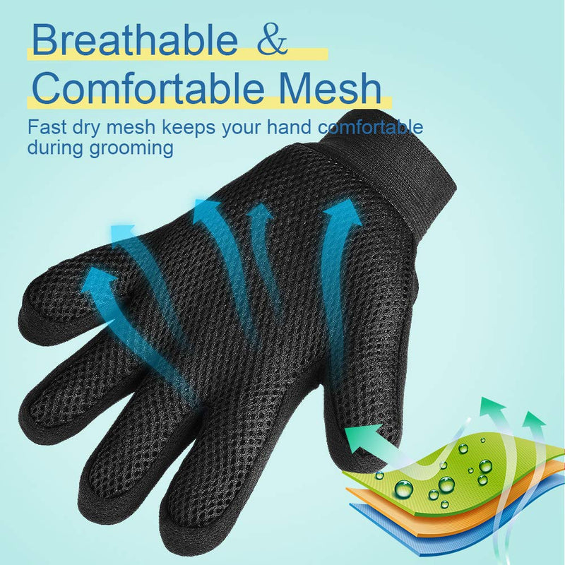 [Australia] - YWD Pet Grooming Glove Hair Remover Brush Hair Removal Gloves-Efficient Pet Hair Removal Set-Easily Groom Long Hair and Short Hair of Cats and Dogs-1 Pair 1 Pair(Green) 