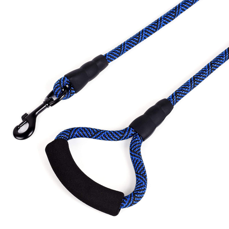 [Australia] - Mile High Life Mountain Climbing Nylon Dog Rope Leash with Soft Handle 4 Feet (Multi-Colors) Black Blue 