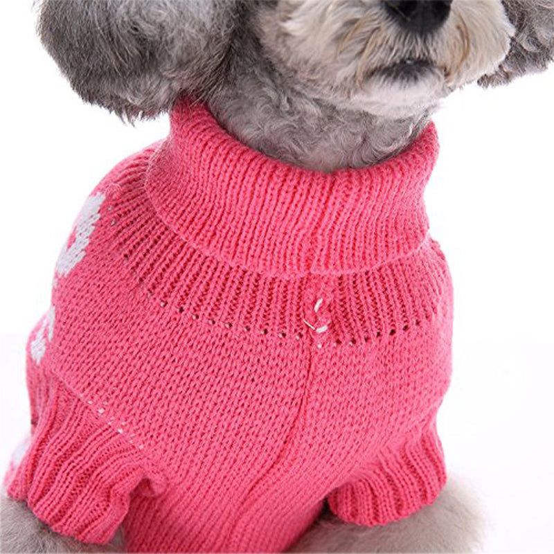 [Australia] - S-Lifeeling Skull Dog Sweater Holiday Halloween Christmas Pet Clothes Soft Comfortable Dog Clothes - Pink Dog - Back Length 12" 