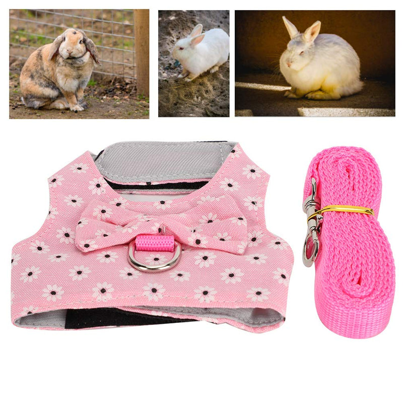 Atyhao Pet Chest Strap Set, Rabbit Vest Harness with Lead Pink Hamster Chest Strap Leash Walking Lead Small Pet Accessories for Chinchilla Guinea Pigs Gerbils Rats S - PawsPlanet Australia