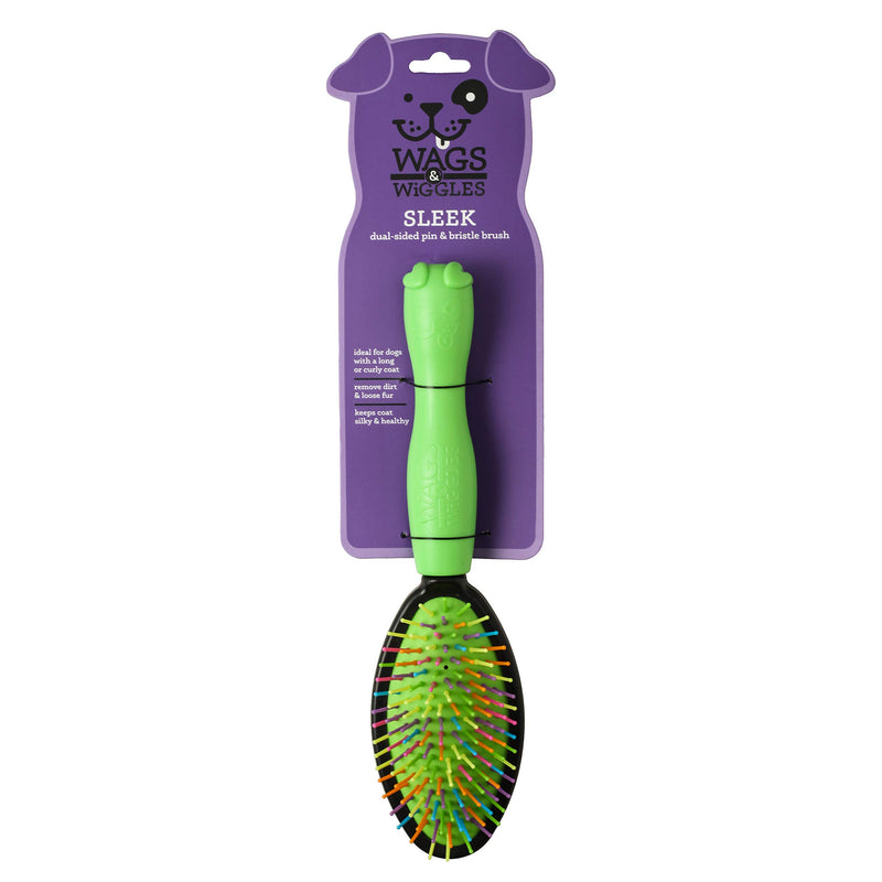 [Australia] - Wags & Wiggles Dog Grooming Tools | Dog Brushes for All Dogs Detangle and Reduce Matted Hair, Reduce Shedding, and Smooth Coats | Dog Clippers For All Dogs | Great for Dogs with Long or Short Hair Large Bristle and Pin Brush - Long Hair 