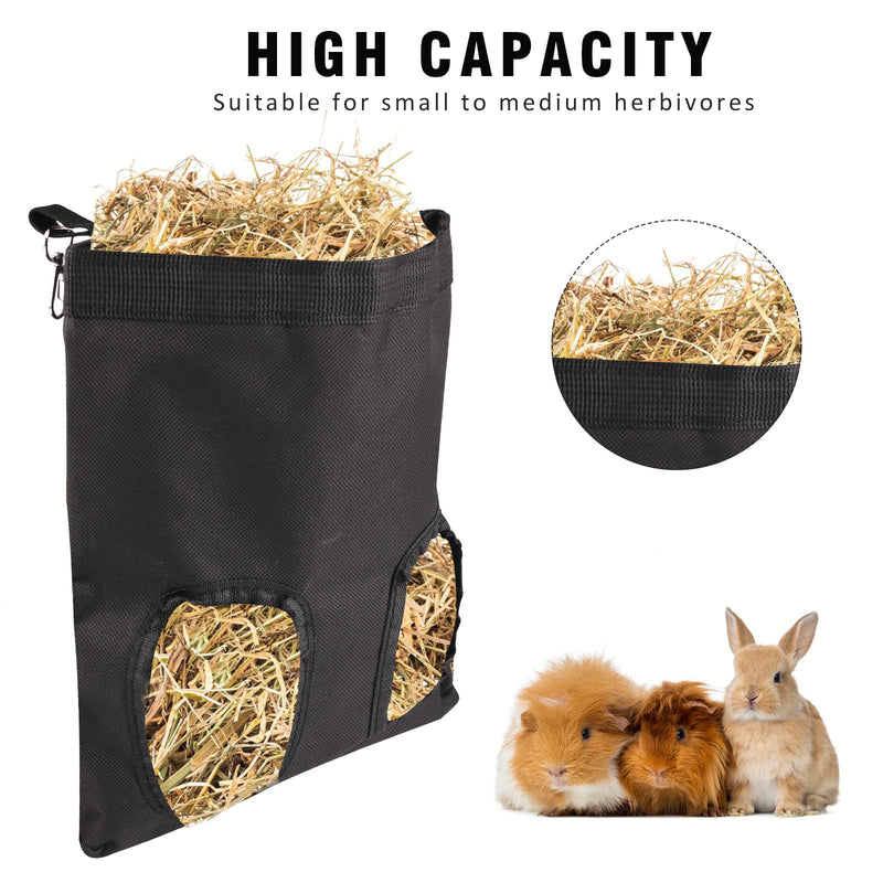 Rabbit Hay Feeder Bag Guinea Pig Hay Feeder Storage Racks 600d Oxford Cloth Fabric Hanging Feeding Hay for Hamsters Bunny Small Animals (2 WINDOWS) 2 WINDOWS - PawsPlanet Australia