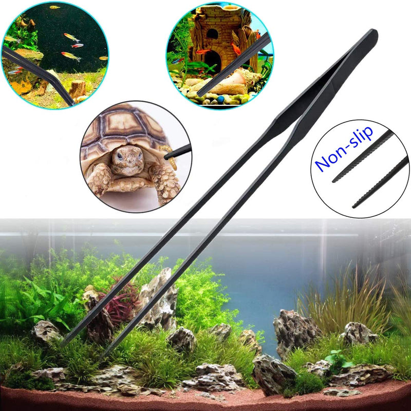 WYJTPONE 2 Pieces Long Acrylic Marine Fish Feeding Tool,Accurate Aquarium Coral Spot Fish Feeder Tube Suitable for Aquarium Fish Tank Spot Cleaning,Watering Plants and 1 Pieces Reptile Feeding Tongs - PawsPlanet Australia