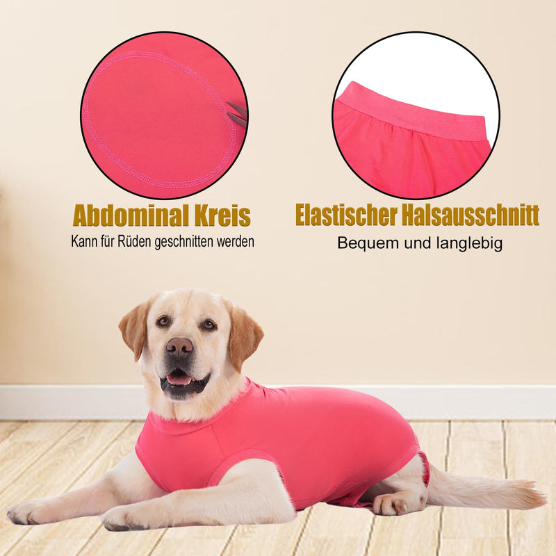 Axcimond Dog Bodysuit After Surgery Leak Protection Dog Surgery Body Dog Castration Female Male Medical Pet Shirt Dog One-Piece Wound Protection Suits for Dogs with Velcro Fastener Alternatives to Cone and Neck Collar Dog L Pink - PawsPlanet Australia