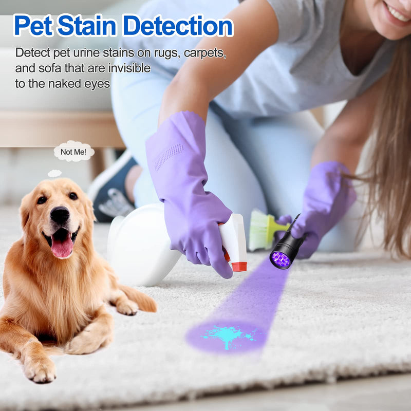 Black Light UV Flashlight ,Vansky Blacklight 12 LED Urine Detector for Dog/Cat/Pet Urine & Dry Stains and Bed Bug On Carpets/Rugs/Floor,Matching with Pet Odor Eliminator - PawsPlanet Australia