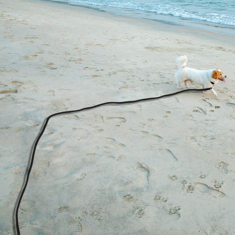Vivifying Dog Check Cord, 32FT/10M Floatable Long Dog Training Rope for Beach, Lake (Black) - PawsPlanet Australia
