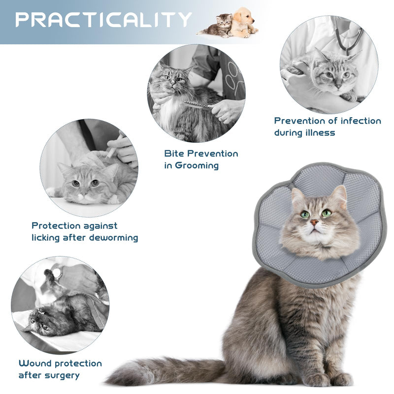 shallyong Cat Neck Brace, Cat Collar, Adjustable Neck Brace, Breathable Elizabethan Protective Collar Cat, Recovery of Cats and Small Dogs After Operations and Injuries S (Neck: 14-21cm) - PawsPlanet Australia